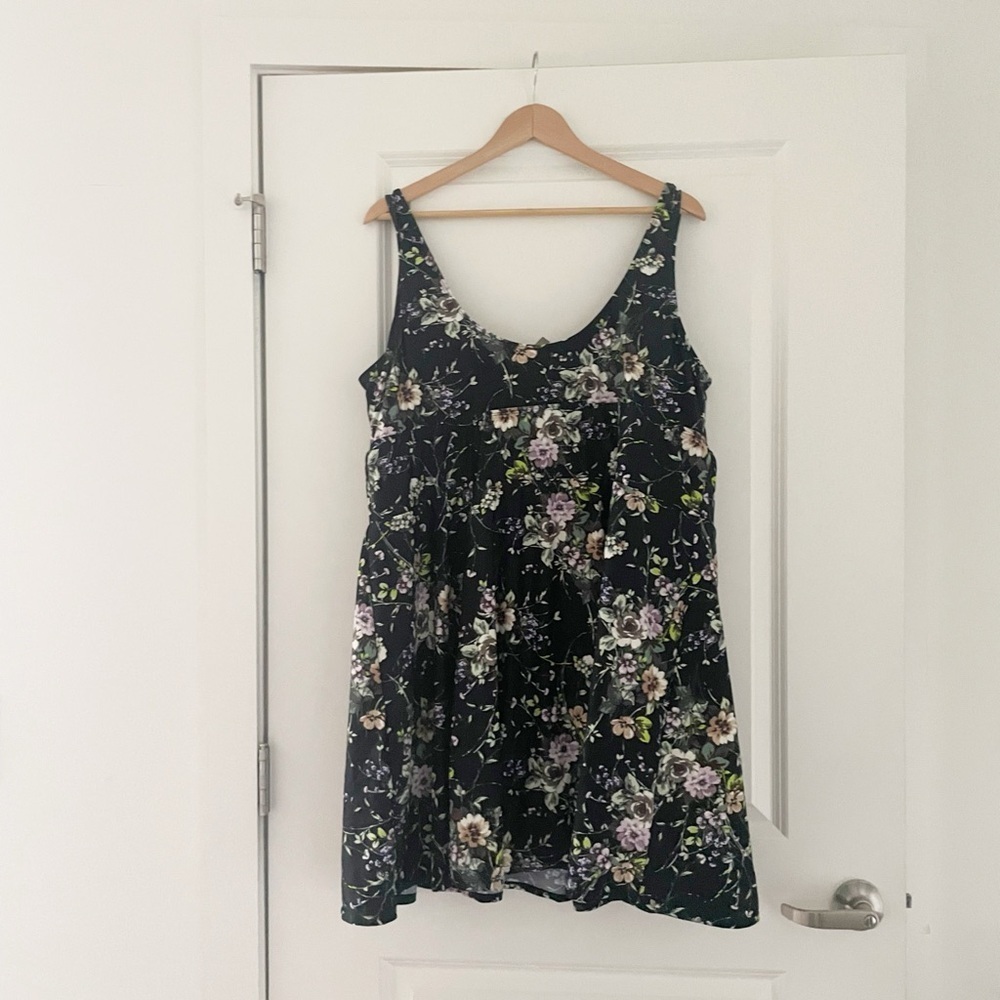Torrid Scoop Wireless Long Length Scoop Neck Floral One Piece Swim Dress 5X - Picture 6 of 9